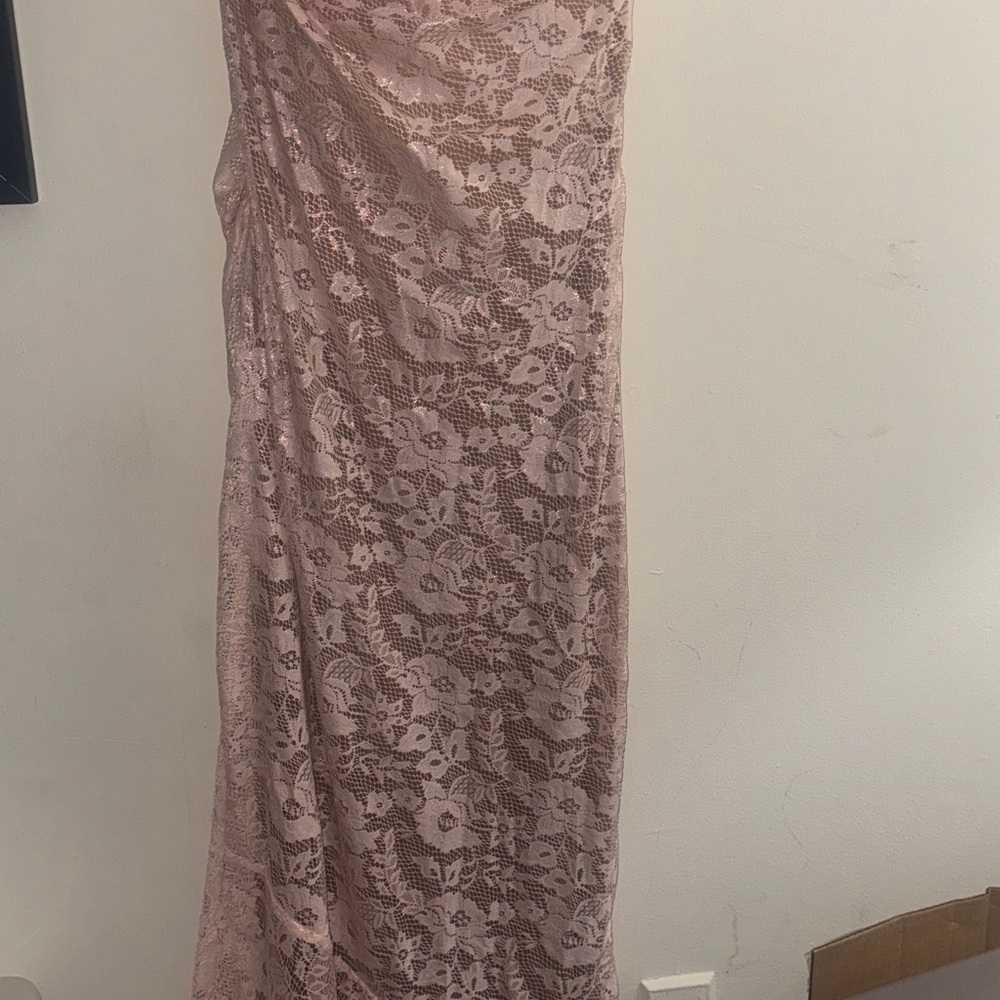 House of CB ROSE PINK LACE GODET GOWN- Size L+ - Picture 6 of 6
